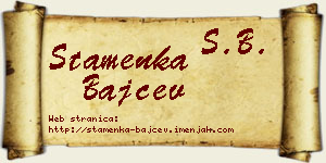 Stamenka Bajčev vizit kartica